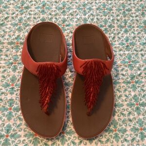 Fitflop sandals orange size 10